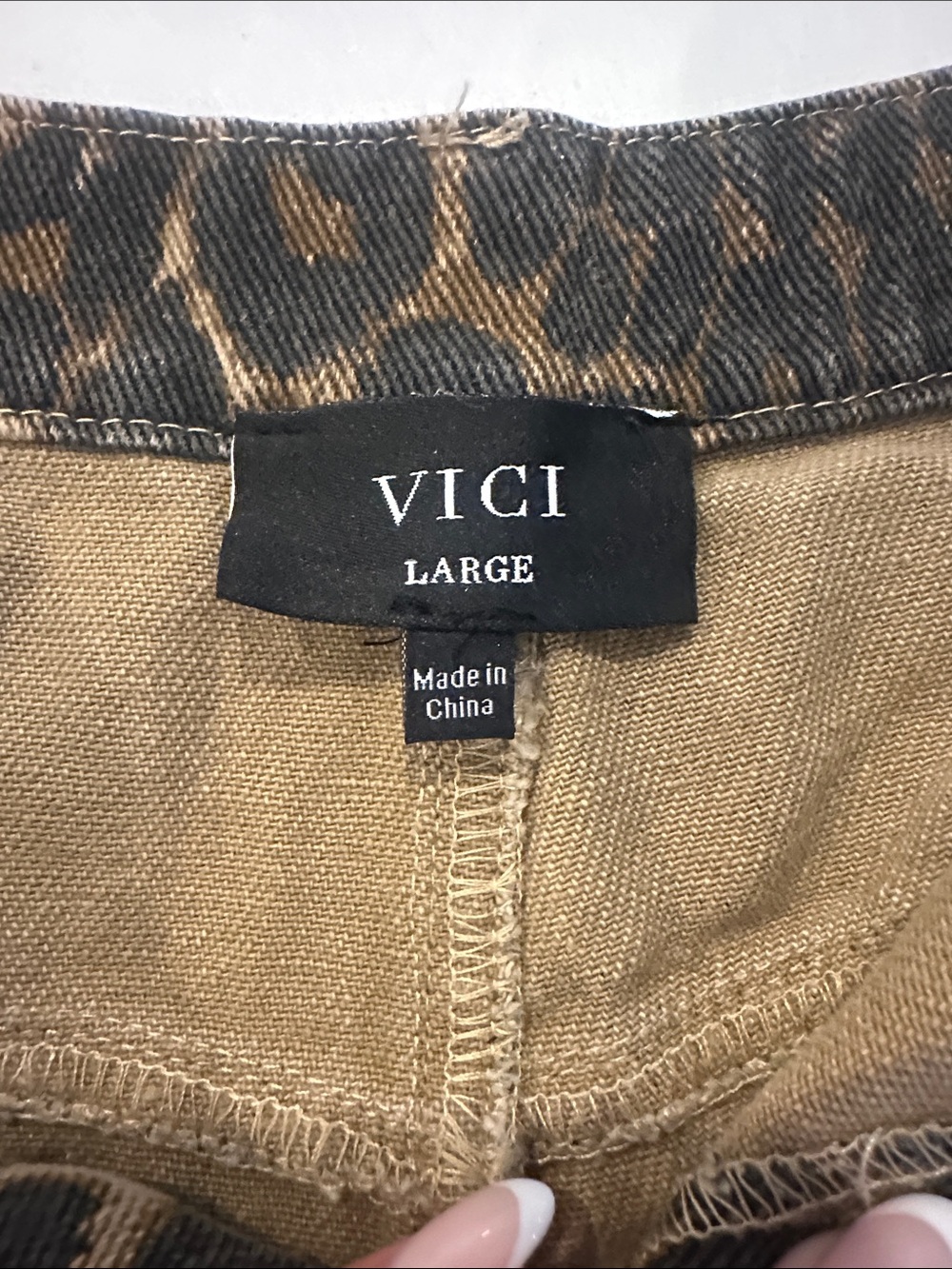 Vici Leopard Print Ankle Crop Pants - Brown & Black - Picture 3 of 4